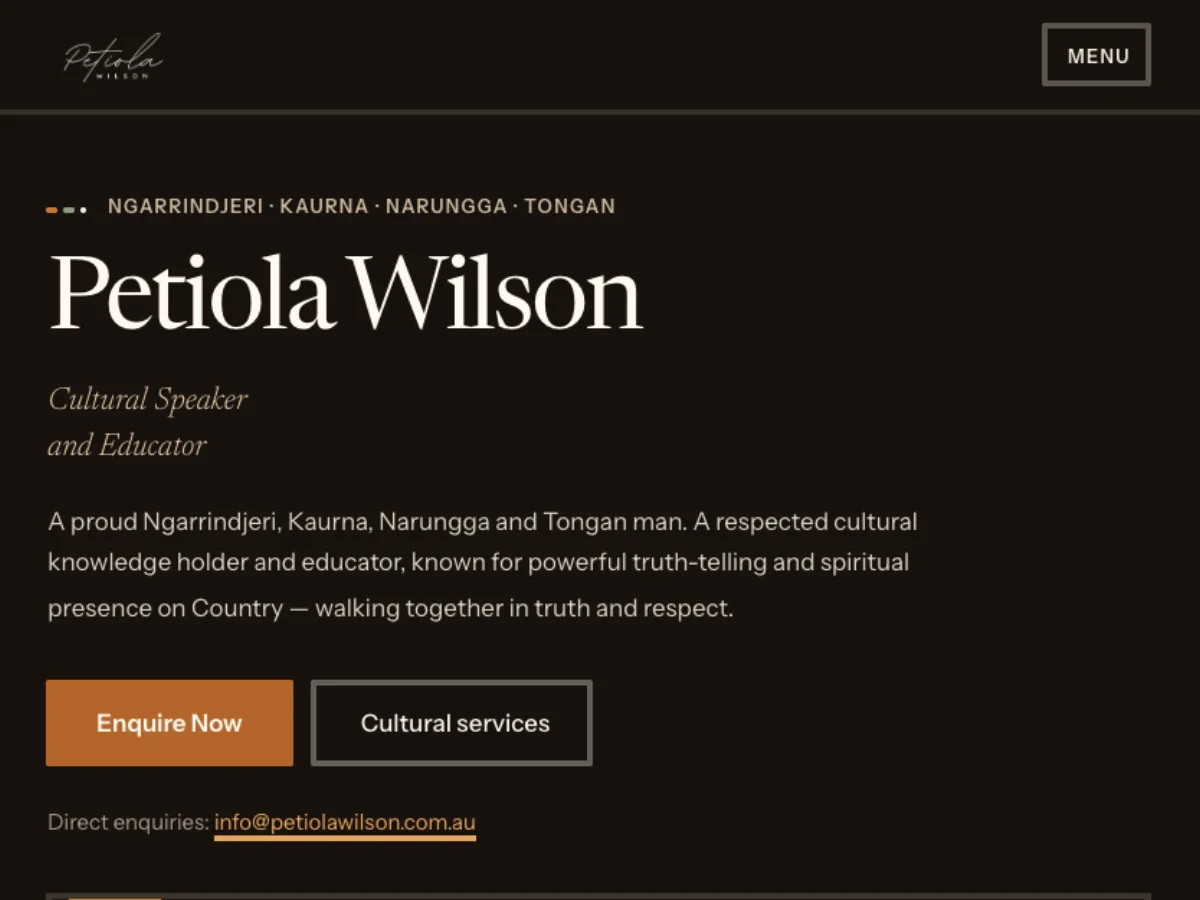 Petiola Wilson website designed by Spice of Life Media