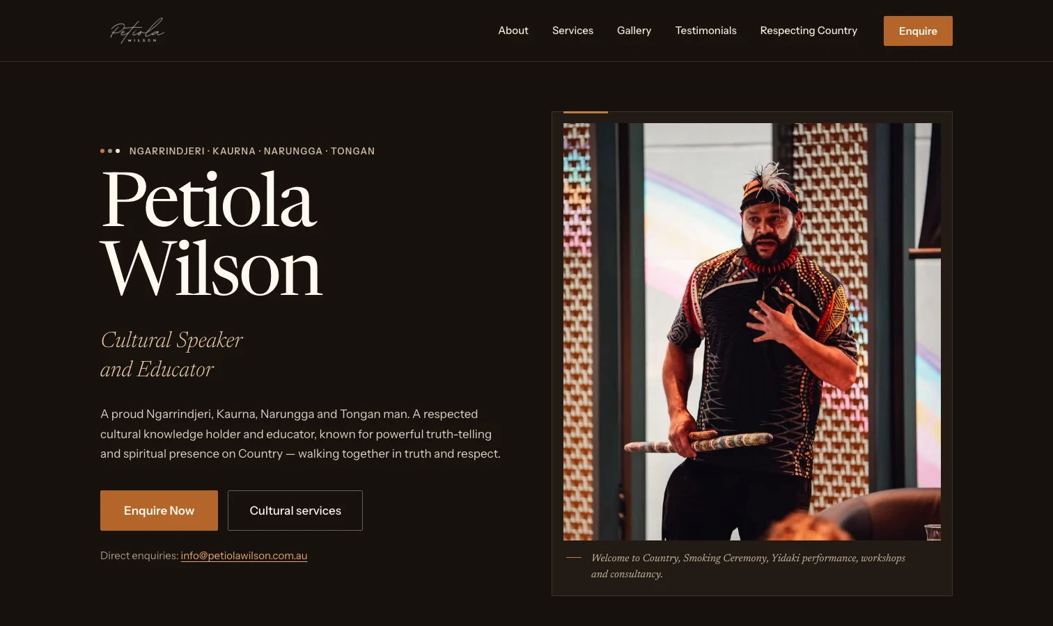 Petiola Wilson responsive website case study Petiola Wilson cultural speaker and educator website on desktop and mobile